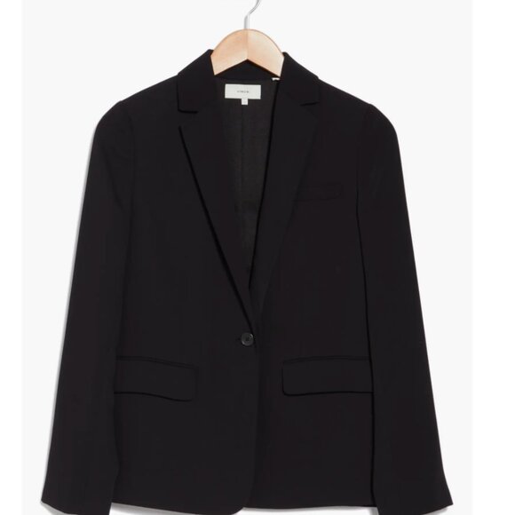 VINCE Concealed Closure Notch Lapel Blazer Black Size 14 NWT - Picture 5 of 14